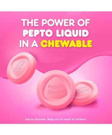 Pepto Bismol Chewable Tablets Upset Stomach Relief Nausea Relief Heartburn Relief Indigestion Relief Anti Diarrhea Medication for Adults - 5 Symptom Relief 90 Chewable Tablets (3x30 ct) 30 Count (pack of 3) Chew 3x30ct - Buy Online on GoSupps.com