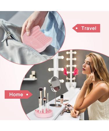 Songaa Silicone Makeup Brush Cleaning Mat & Organizer | Claw Shaped Brush Cleaner Pad - Pink - Buy Online on GoSupps.com