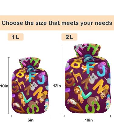 Naanle Animal Alphabet Hot Water Bottle - 1L Transparent Bag | Heat & Cold Therapy for Bed Hands & Feet - Buy Online on GoSupps.com