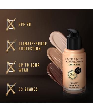 Max Factor Facefinity 3-in-1 All Day Flawless Foundation SPF 20 Crystal Beige 200g - Pack of 1 - Buy Online on GoSupps.com