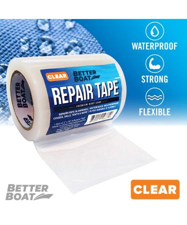 Repair Tape Fabric Repair Boat Covers Canvas Repair Tape Pop Up Camper RV Awning Repair Tape Tarp Canopy Tear & Vinyl Waterproof Bimini Tops Sail Air Mattress Patch Kit 30FTx3 Clear Heavy Duty - Buy Online on GoSupps.com