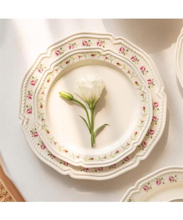 Serving Plates Ceramic Vintage Rose Dinner Plate Kitchen Tableware Salad Plate Steak Plate Fruit Deep Dish Dinner Plate Large Dinner Plate for Kitchen Hotel Restaurant for Appetizer Dinner and Desse - Buy Online on GoSupps.com