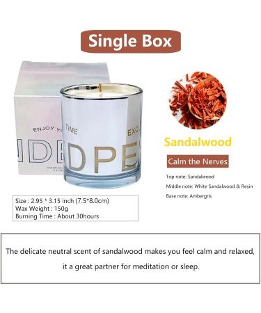 Sandalwood Scented Candle Jar - 5.3oz Natural Soy Wax Aromatherapy | Long-Lasting Essential Oil Fragrance for Home Meditation & Yoga | Perfect Gift for Men & Women - Buy Online on GoSupps.com