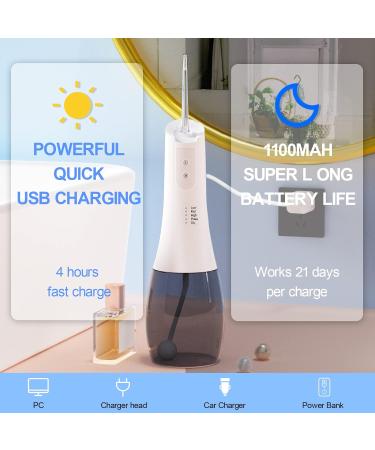 SanPintech Cordless Water Flosser with 360 Rotation & 5 Modes - 6 Jet Tips, IPX7 Waterproof, USB Rechargeable - Teeth Cleaner for Travel - White - Buy Online on GoSupps.com
