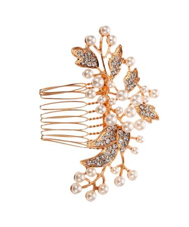 DOITOOL Tiara Wedding Bride Hair Comb Bridal Hair Accessories Hair Comb for Women Wedding Hair Accessories Women Hair Accessories Pearl Hair Comb Headgear Hairpin Miss Silver