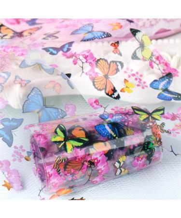 10PC Flower Butterfly Design with Foil for Nail Starry Sky Transfer Paper Decal UV Gel Nail Polish Sticker Nail Art Decor LAXK1021 Claral Color 1629 10pc bag - Buy Online on GoSupps.com