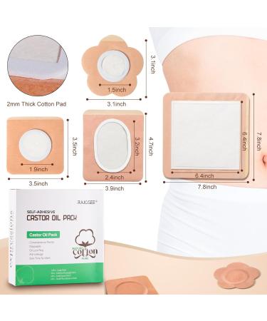 32Pcs Castor Oil Pack Patches Set for Waist Stomach Belly Highly Absorbent Self-Adhesive Organic Cotton Pads Leak Free Portable Disposable for Daily Travel 32pcs Set for whole body - Buy Online on GoSupps.com