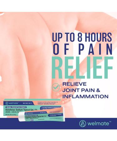 WELMATE Arthritis Pain Reliever - Diclofenac Sodium Topical Gel 1% - Fast Relief for Joint Pain - Over-The-Counter - FSA & HSA Approved - 5.29 oz (150g) - Mobility Aid - Buy Online on GoSupps.com