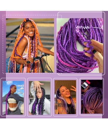 YDDM 20 Inch Pre-Stretched Braiding Hair Extensions - 3 Packs Lavender Jumbo Braids Kunsthaar for Braiding - Buy Online on GoSupps.com