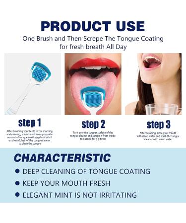 Tongue Cleaner & Scraper Set | Tongue Cleaning Gel 50g + Brush for Fresh Breath | Eliminate Bad Breath - International Shipping - Buy Online on GoSupps.com