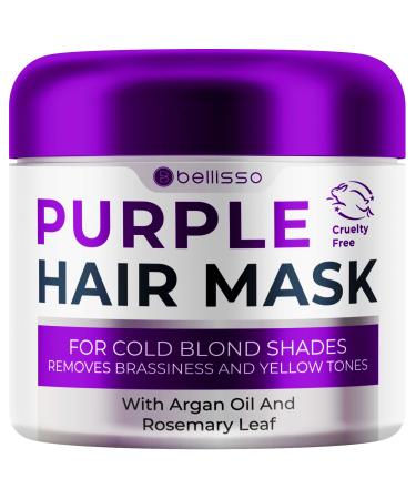 Purple Hair Mask for Blonde Hair - No More Yellow or Copper Tones - Deep Conditioner for Color Treated Locks with Keratin and Moroccan Argan Oil Treatment