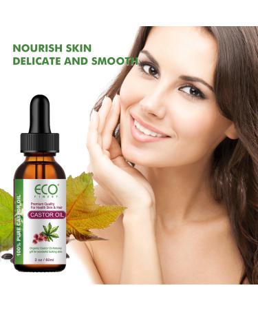 Organic Castor Oil 2oz - 100% Pure Cold Pressed Hexane Free for Face Eyelashes Eyebrows Skin & Nails - Premium Quality - Buy Online on GoSupps.com