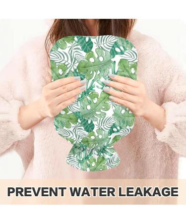 NAANLE Cartoon Palm Leaf Hot Water Bottle 1L for Menstrual Cramps Relief | Heat & Cold Therapy | Transparent Cover - Buy Online on GoSupps.com