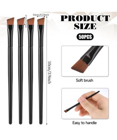 Prasacco 50 Pcs Angled Eyebrow Brushes - Portable Eyebrow Tint & Eyeshadow Blending Brush Set for Women & Girls | Premium Eye Makeup Tools - Buy Online on GoSupps.com