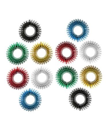 Healeeved 12 Mini toys rings for Kidcraft Play Set Finger pain rings spiky finger rings vibrating ring massage spring jewelry children's roller massager 2.8*2.8cm Image 1