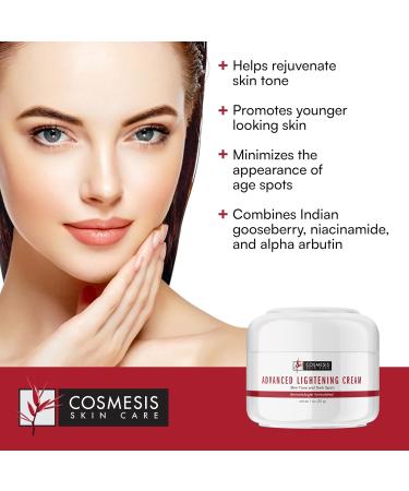 Cosmesis Advanced Lightening Cream - Dark Spot Reduction Youthful Skin Niacinamide & Alpha Arbutin - 1 oz - Buy Online on GoSupps.com