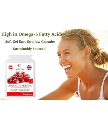High Strength Krill Oil Capsules 500mg - 60 Count - 1000mg per Serving - Omega-3 Fatty Acids - Easy Swallow Soft Gels - Sustainably Sourced - Buy Online on GoSupps.com