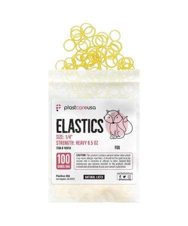 1000 (1/4" Fox Heavy 6.5 Oz) Orthodontic Latex Elastic Rubber Bands for Braces - Multi-Size Dental Elastics Kit Heavy-Duty Ortho Bands for Gap Closure & Teeth Alignment (10 Bags of 100) 1/4" Fox Heavy 6.5 Oz