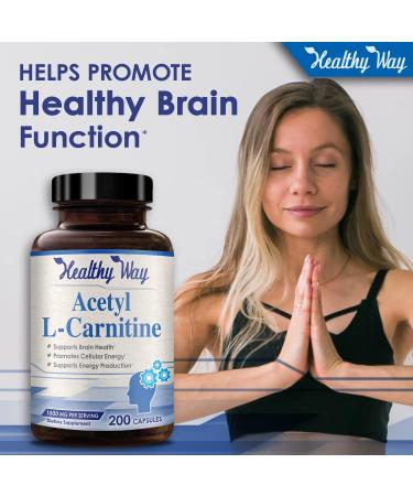 Acetyl L-Carnitine 1000mg 200 Capsules - Healthy Way | Premium Quality Supplement - Buy Online on GoSupps.com