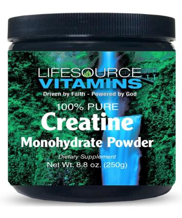LifeSource Vitamins Creatine Monohydrate Powder - 100% Pure - 250 Grams - 50 Servings - Muscle Building - Buy Online on GoSupps.com
