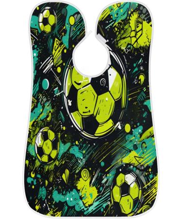 Green Football Beard Bib Apron - Ultimate Beard Hair Catcher for Men | Perfect Father's Day & Christmas Gifts for Dad & Husband with Suction Cups - Buy Online on GoSupps.com