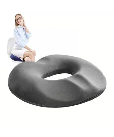 Butt Pillow for Tailbone Donut Pillow for Hemorrhoids Premium Memory Foam Washable Seat Cusion for Tailbone Pain Back Pain Relief Gray