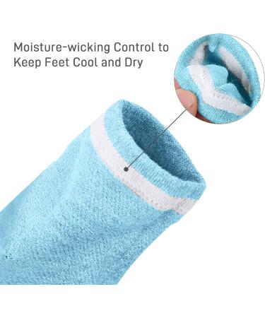 WOOKIT 4 Pairs Gel Moisturizing Heel Socks for Cracked Dry Heels - Open Toe Spa Foot Care for Women & Men - Blue (4 Pack) | International Shipping Available - Buy Online on GoSupps.com