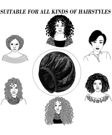 Awegeo 3 Large Silk and Satin Nightcaps for Women - Long Hair Bonnet and Black Hats for Girls - Buy Online on GoSupps.com