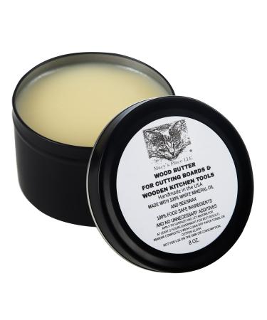 Wood Butter Cutting Board Wax - 8 oz - Conditioner for Butcher Block and Wooden Kitchen Tools. Macys Place Food Grade Mineral Oil and Beeswax for Wooden Tools. Support Animal Rescue