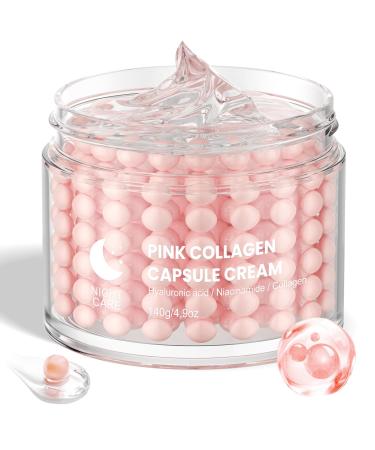 AOPEIBOTO Pink Moisturizer Capsule Face Cream for Women Skin Aging Caused By Age: Deep Hydration Reduce Fine Lines Even Skin Tone - With Hyaluronic Acid Niacinamide & Hydrolyzed Collagen Vitamin C