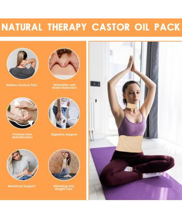 4 Piece Reusable Castor Oil Pack Wrap - Biobaumwolle Elastic Plus Size for Belly Stomach Neck Back & Breast | International Shipping - Buy Online on GoSupps.com