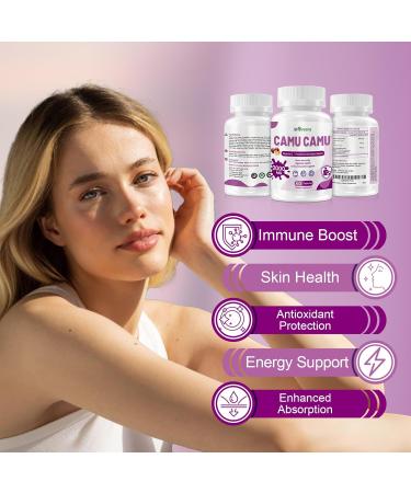 Organic Camu Camu Capsules 2000mg | High Natural Vitamin C Powerful Antioxidant Blend | 60 Capsules Non-GMO Gluten-Free Immune Support & Skin Health 60 Count (Pack of 1) - Buy Online on GoSupps.com