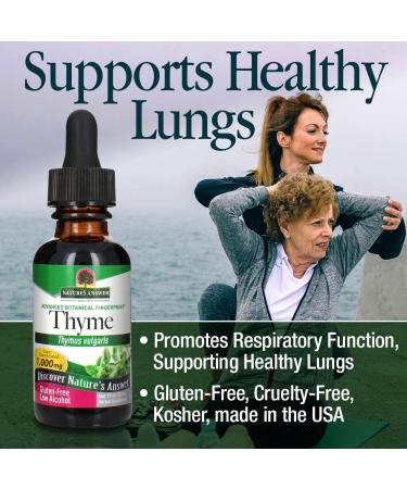 Nature's Answer Thyme Herb Extract - Organic Alcohol, 1oz | Supports Respiratory & Lung Health - Buy Online on GoSupps.com