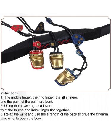 Nofaner Leather Archery Thumb and Finger Protector Guard for Traditional Bow Shooting - Red - Buy Online on GoSupps.com