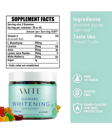 Glutathione Skin Supplement - 60 Gummies for Dark Spots, Scars & Pigmentation - Anti-Aging Antioxidant Formula for Acne & Brightening - Buy Online on GoSupps.com