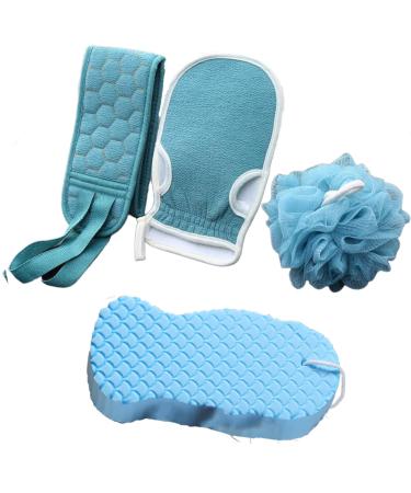 4 Pack Ultra Super Soft exfoliating Bath Sponge Shower Bouquet Bath Towel Gloves Spa Scrub Exfoliator Dead Skin Remove (Pink)