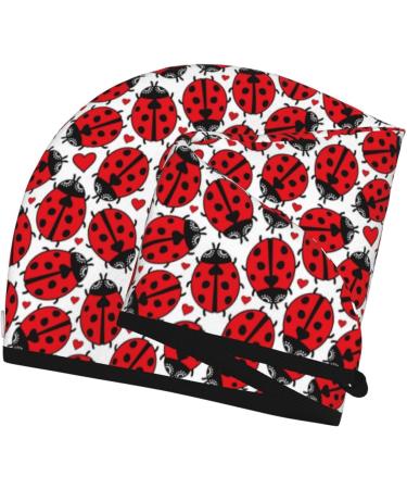 Floral Doodle Ladybird Love Microfiber Hair Towel - Super Absorbent Coral Velvet Wrap for All Hair Types - Quick Dry Hair Cap for Women - Buy Online on GoSupps.com