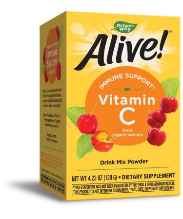 Nature's Way Alive! Fruit Source Vitamin C Drink Mix Powder Organic Acerola Fruit  4.23 oz (120 g)
