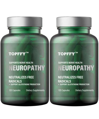 Neuropathy Nutritional Blend for Nerve Discomfort Relief with 600mg Alpha Lipoic Acid -Benfotiamine Maximum Strength Natural Nerve Vitamins-240 Capsules Green-240capsules