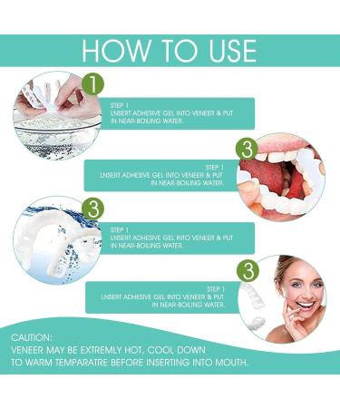 Frenzify False Teeth Veneers Set - Upper & Lower Tooth Repair for Men & Women | Tooth Bleaching & Prosthesis Solution - Buy Online on GoSupps.com