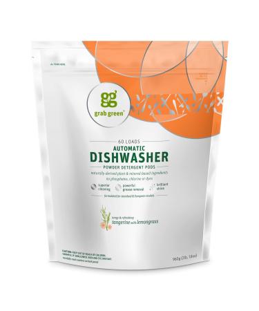 Grab Green Automatic Dishwashing Detergent Pods Tangerine with Lemongrass 60 Loads 2lbs 6oz (1080 g)