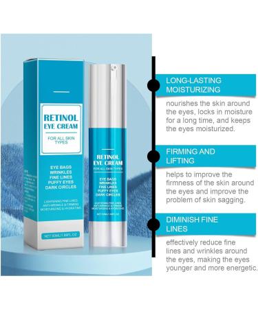 Retinol Under Eye Cream Instant Lift Plus Dark Circles - Instant Firm Eye Tightener Anti Aging Eye Cream for Dark Circles and Puffiness Eye Bags Treatment Skin Care Hydrates & Lifts (1) - Buy Online on GoSupps.com