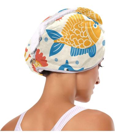 Seamless Fish Seahorse Hair Towel 2 Pack - Super Absorbent Quick Dry Turbans for Women & Girls - Buy Online on GoSupps.com