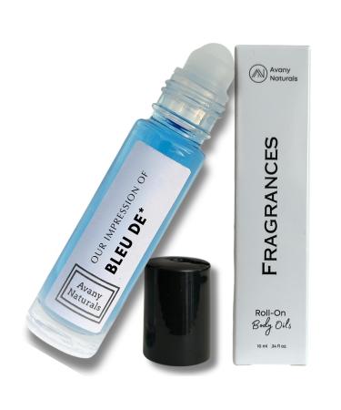 Solid Cologne Men - Long Lasting Colognes Mens Perfume Samplers Alt Body Fragrance Roll on with Bigger Bottle & Rollerball Travel Size TSA Approved (.33 OZ Bleu) 1.2 Fl Oz (Pack of 1) Bleu