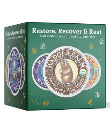 Badger - Restore Recover & Rest Kit | Natural Wellness for Stress Relief & Recovery | International Shipping Available - Buy Online on GoSupps.com