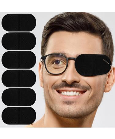 12pcs Glasses Eye Patch Large Size Eye Patches Reusable Non-Woven Eye Patches for Adults Kids Lazy Eye Amblyopia Strabismus (Black)