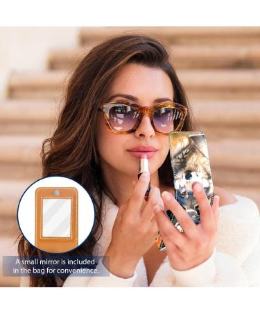 Travel Lipstick Organizer Case | Portable Makeup Bag with Mirror | Animal Portrait Wolf Design - Perfect for International Shipping - Buy Online on GoSupps.com