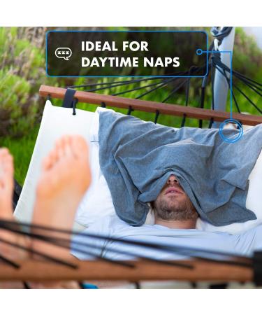 Foldable Eye Cover for Sleeping Pillow - White Pillowcase with Gray Cotton Jersey Mask for Men, Women, Kids - Buy Online on GoSupps.com