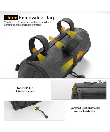 Rockbros Multifunctional Bicycle Handlebar Storage Bag - 2.4L Pocket with Shoulder Strap for MTB & Racing Bikes - Black - Buy Online on GoSupps.com