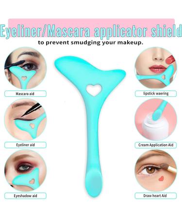 2pcs Eyeliner Stencil Aid Eyeliner Tool For Winged Silicone Eye Liner Eyeshadow Mascara Guard Shield for Beginners Face Cream Mask Tools Blue - Buy Online on GoSupps.com